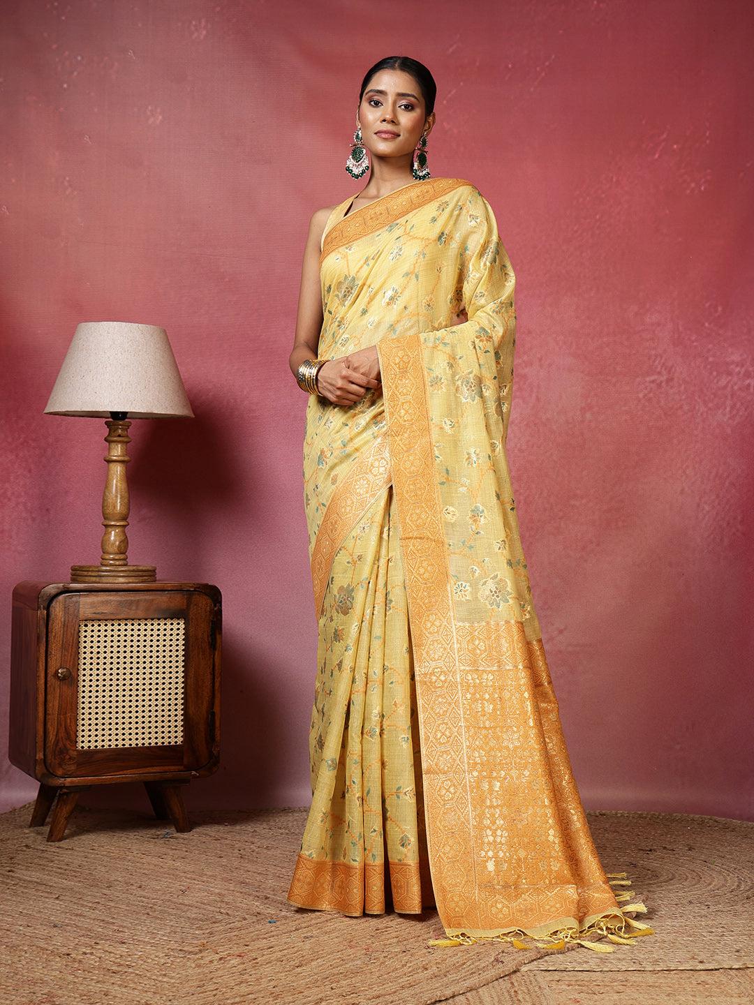 Zari Jaal Art Silk Woven Saree