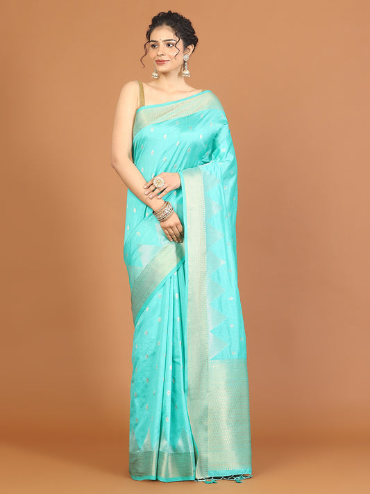 Zari Border Art Silk Woven Saree