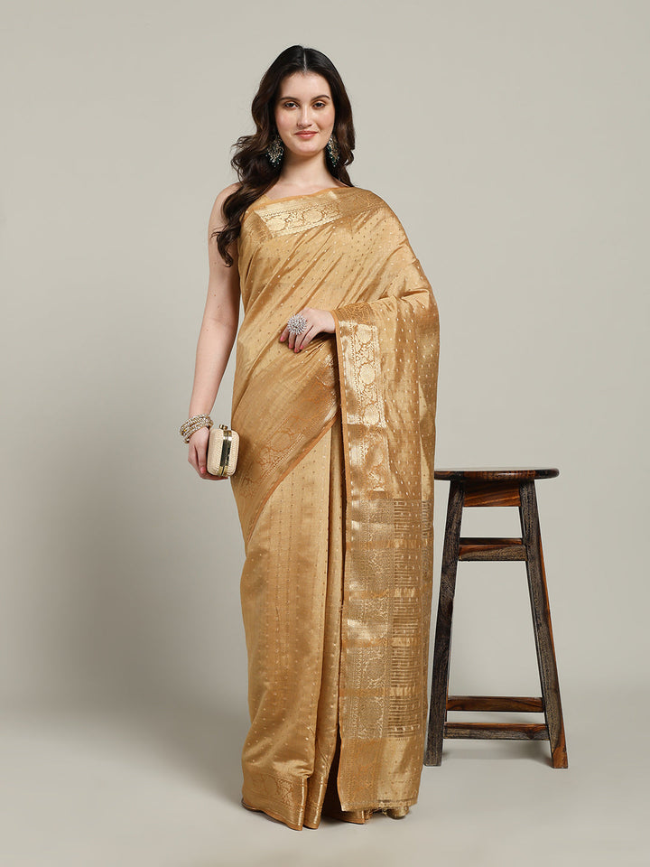 Zari Border Booti Art Silk Woven Saree