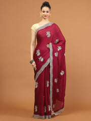 Stone Work Art Chiffon Saree