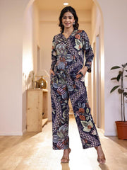 Printed Cotton Blend Kurti With Pants