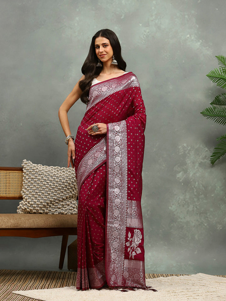 Zaari Jaal Crepe Saree