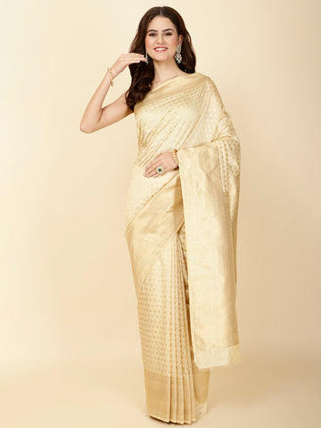 Zari Border Booti Woven Handloom Saree