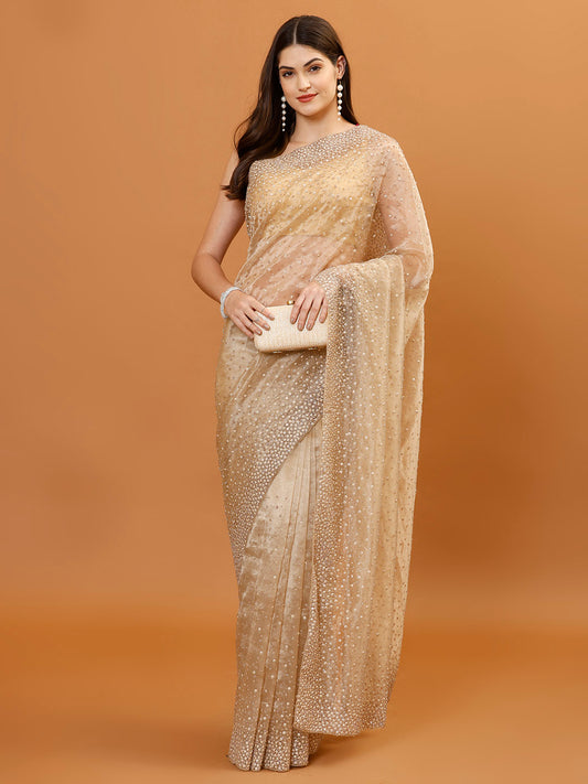 Sequence Embroidery Tissue Saree