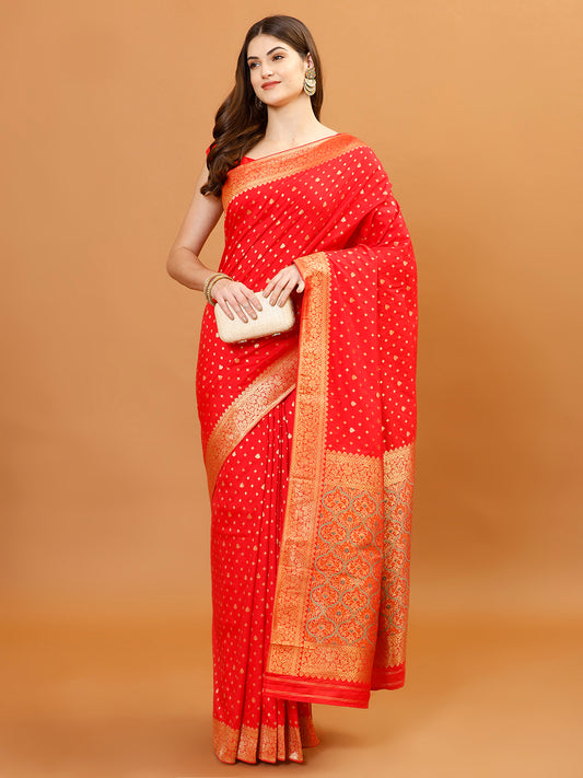 Zari Border Banarasi Woven Saree