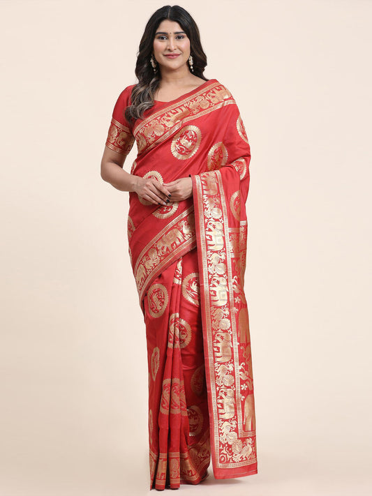 Zari Border Booti Handloom Saree