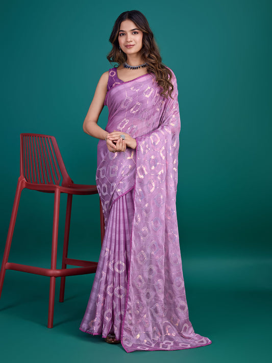 Sequence Embroidery Georgette Saree