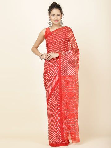 Leheriya Printed Georgette Woven Saree