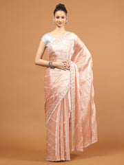 Stone Work Art Chiffon Saree