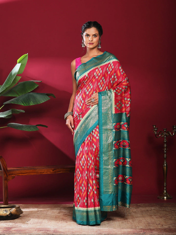 Digital Print Art Silk Saree