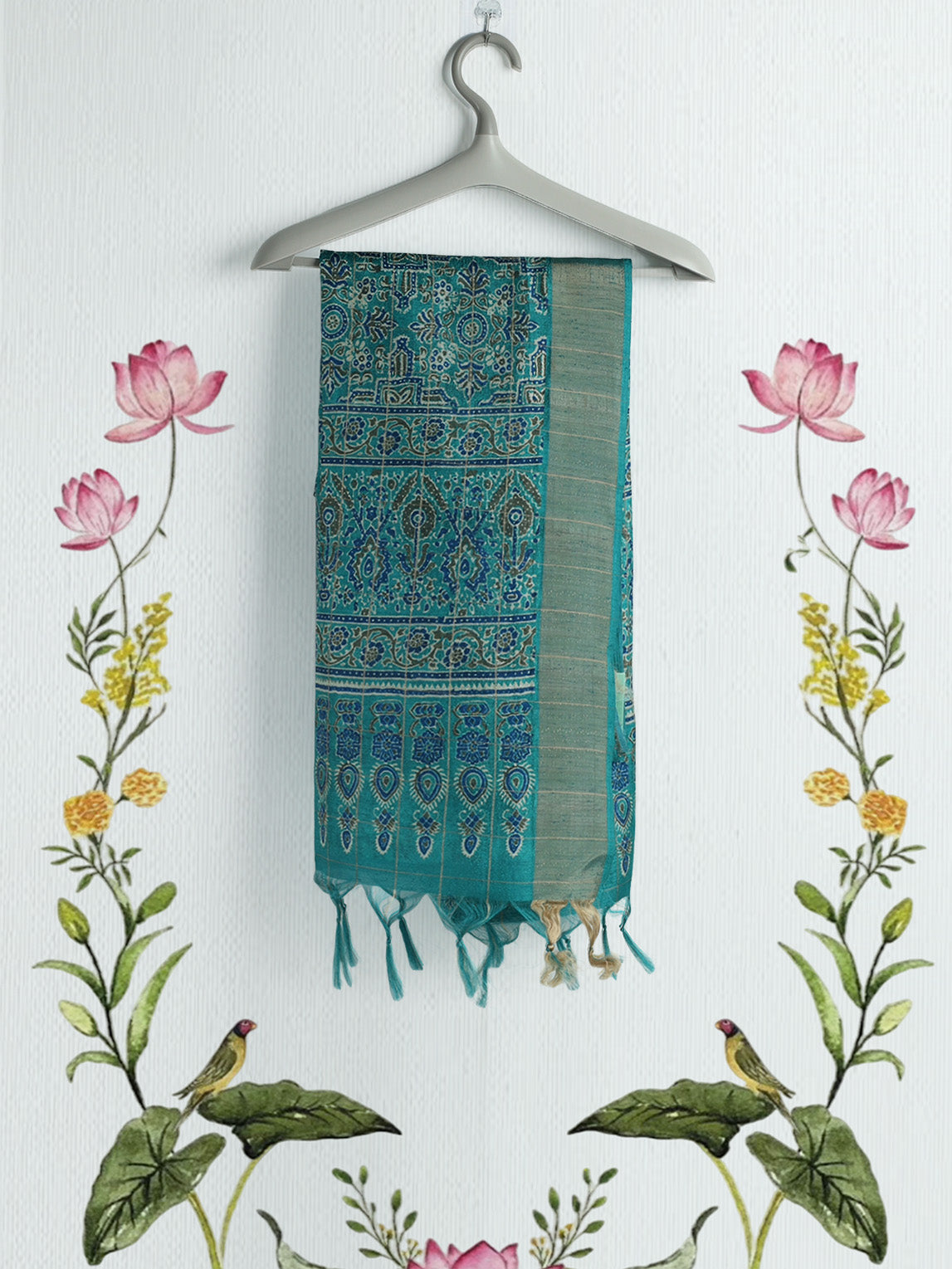 Printed Tussar Saree