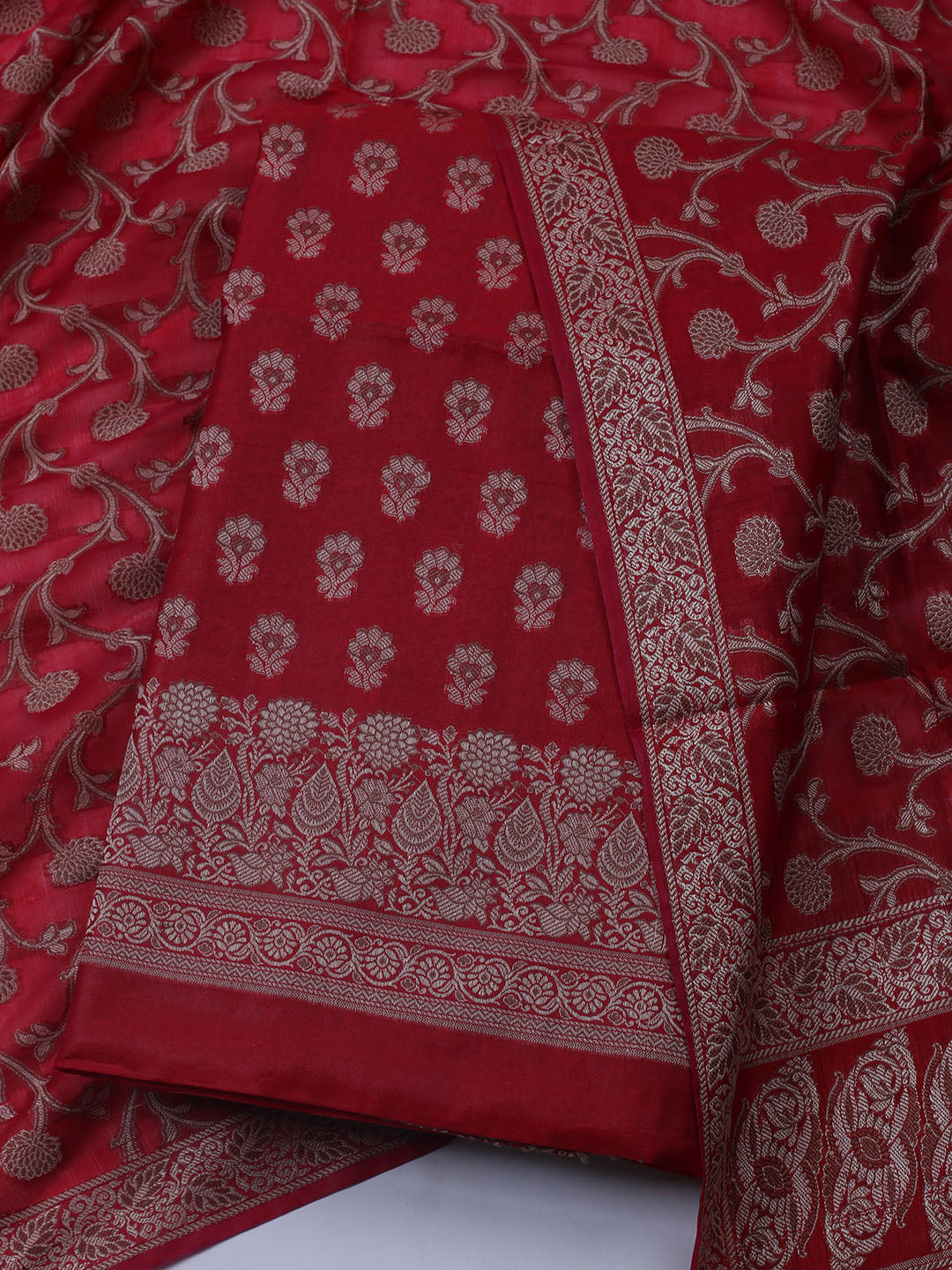 Banarasi Chanderi Unstitched Suit With Dupatta