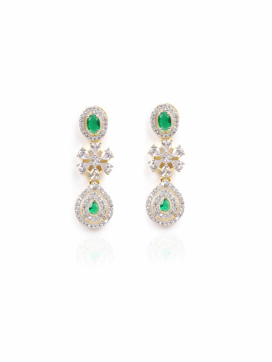 Emerald Stone Dangle Earrings