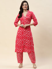 Printed Cotton Kurta With Pants