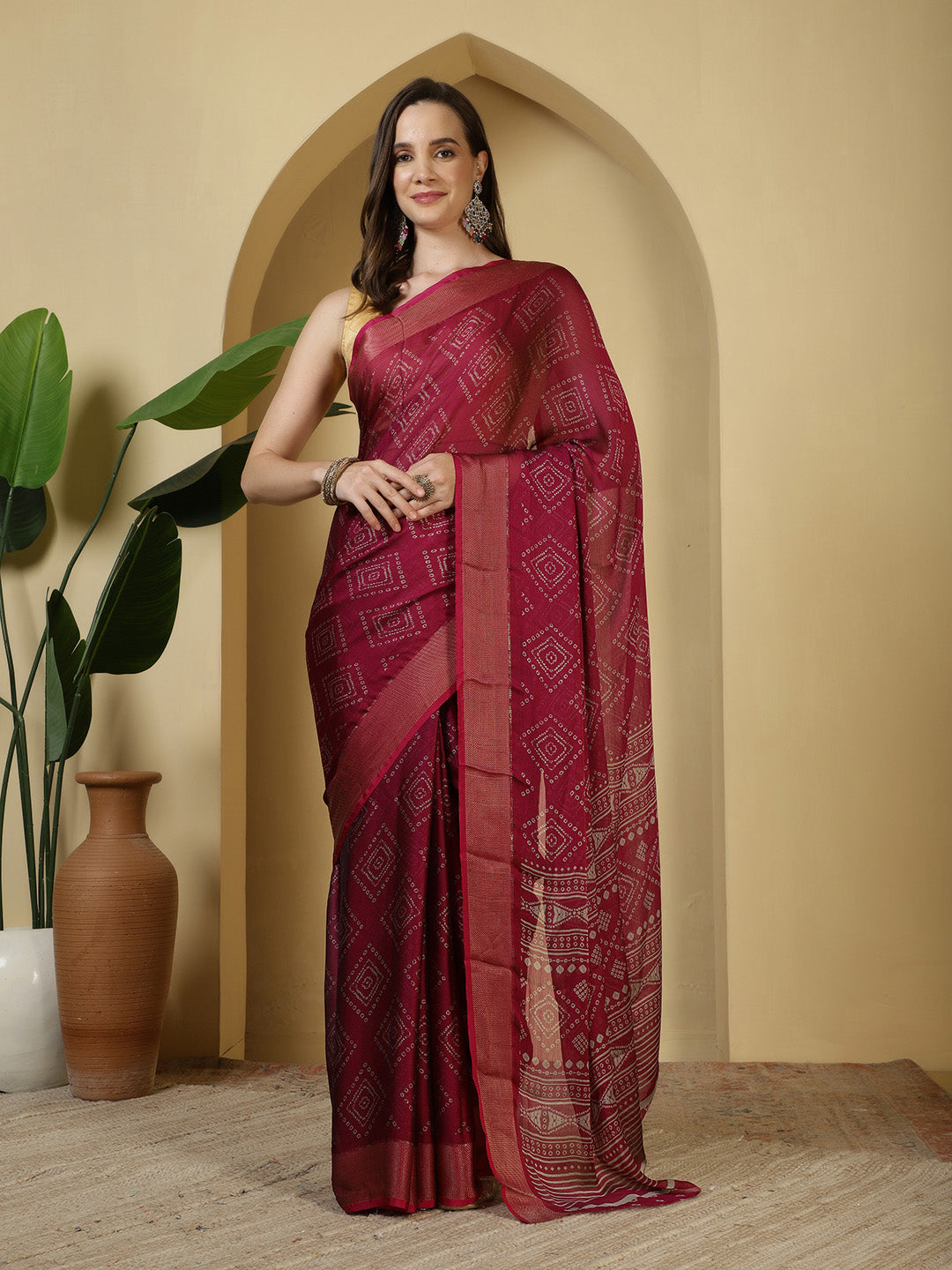 Digital Printed Chiffon Saree