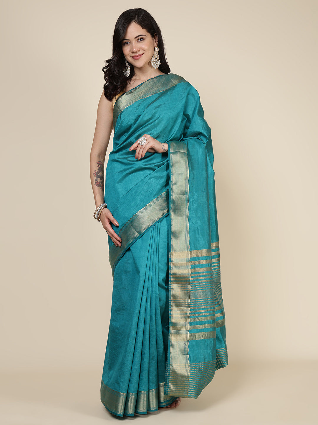 Brocade Zari Jaal Art Silk Woven Saree
