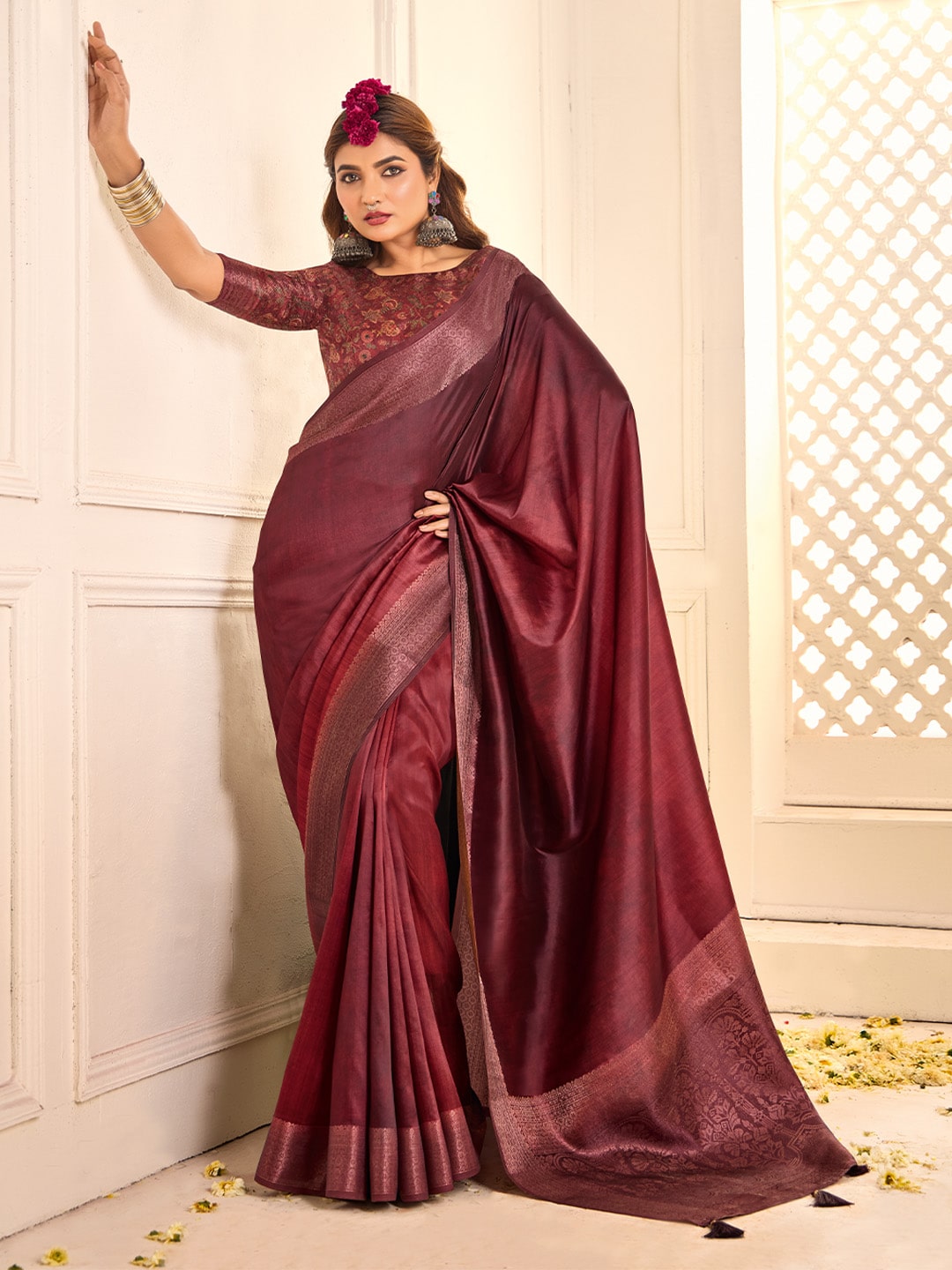 Zari Border Art Silk Saree