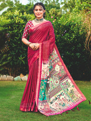 Printed Tussar Saree