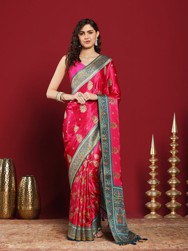 Woven Design Satin Saree