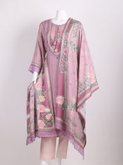 Floral Printed Muslin Kurta With Pants & Dupatta