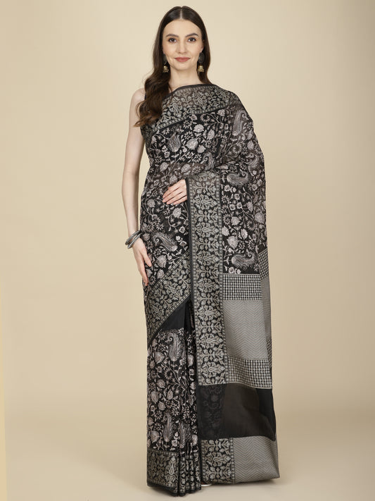 Resham Embroidered Cotton Handloom Saree