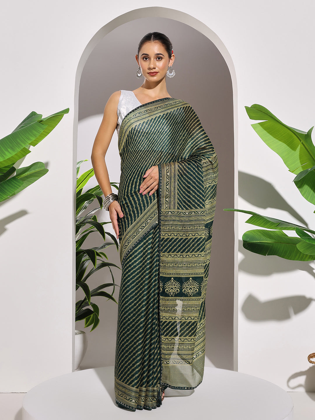 Floral Printed Georgette Saree