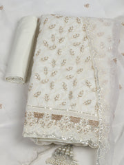Embroidered Chiffon Unstitched Suit With Dupatta