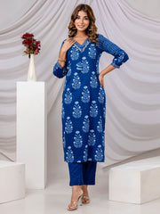 Printed Cotton Kurta With Pants