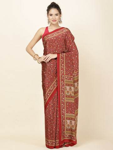 Printed Crepe Woven Saree