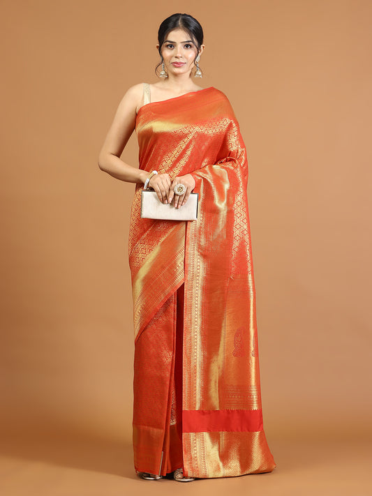 Zari Jaal Woven Art Silk Saree