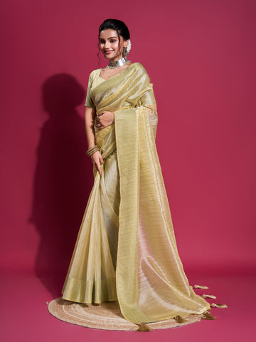 Zari Booti Woven Organza Woven Saree