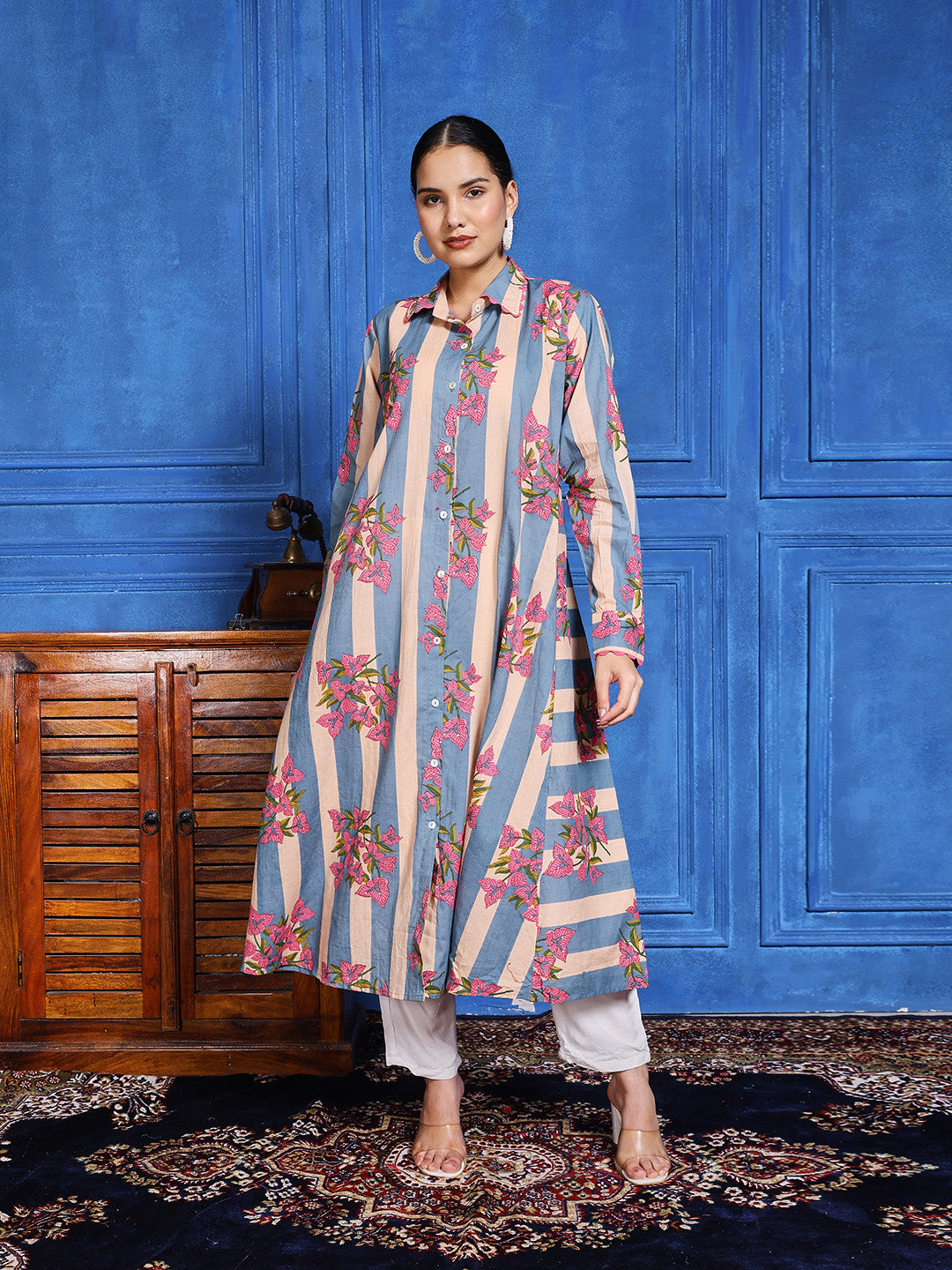 printed Cotton Blend Kurta