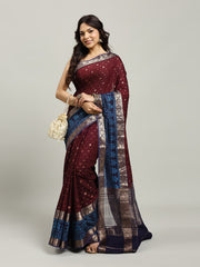 Digital Printed Cotton Blend Woven Saree