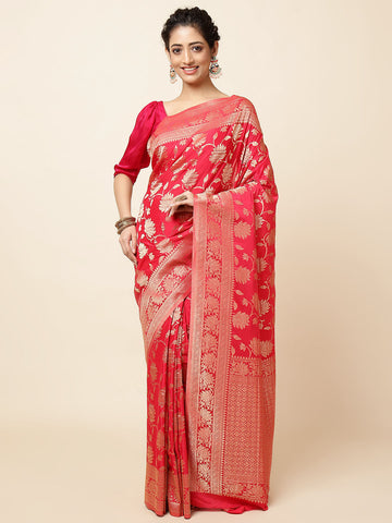 Zari Jaal Crepe Woven Saree