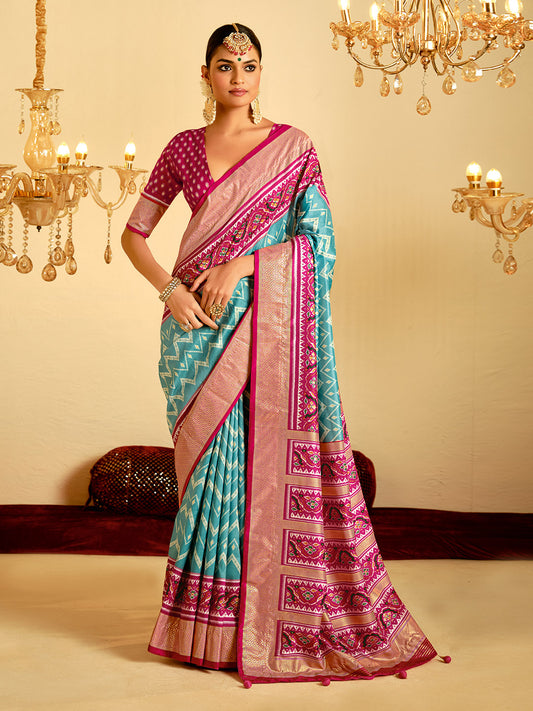 Patola Printed Art Silk Woven Saree