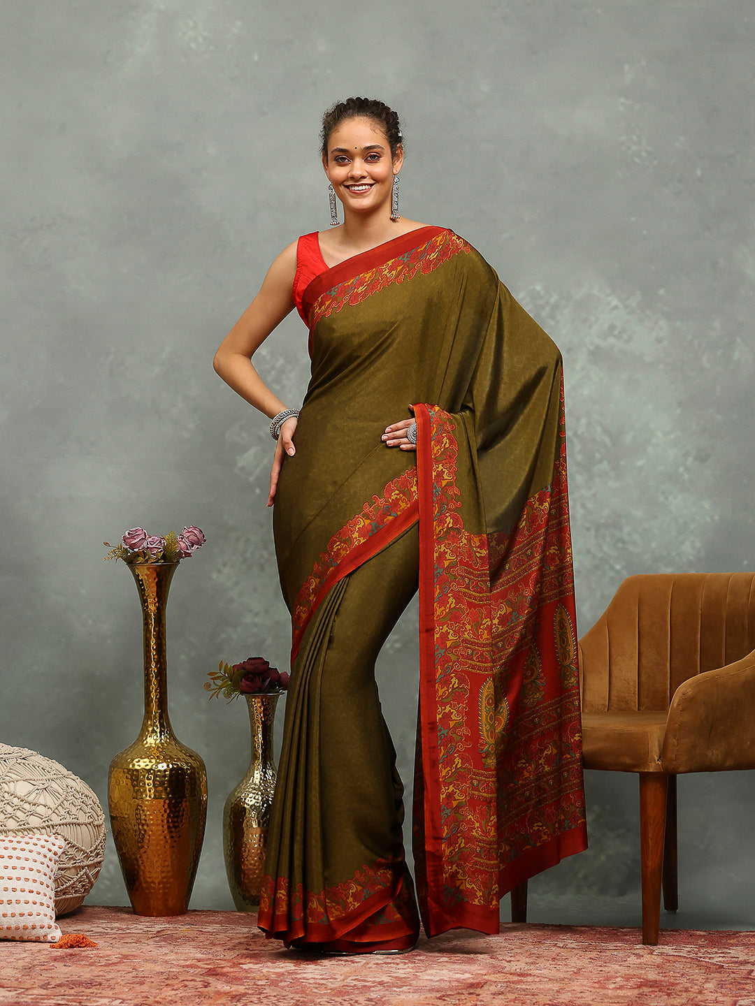 Digital Printed Crepe Saree