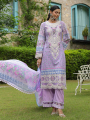 Neck Embroidery Cotton Blend Kurta With Pants & Dupatta