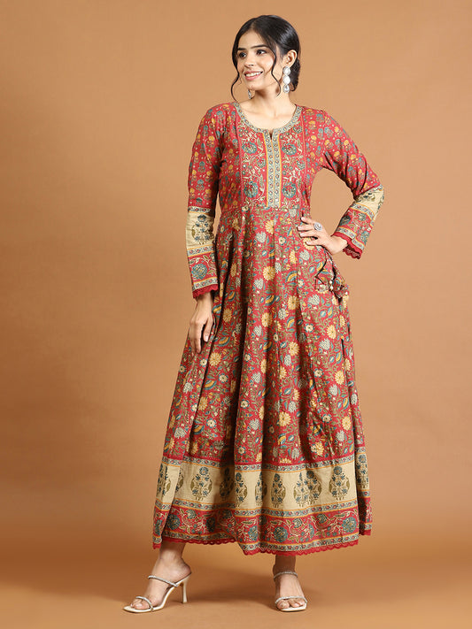 Floral sequin Work Cotton Kurta