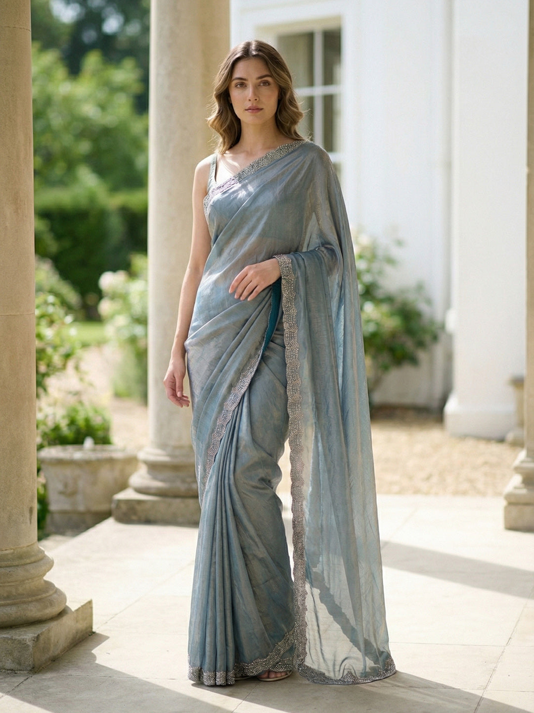 Embroidered Georgette Saree