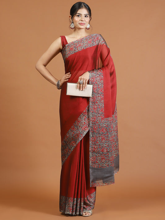 Digital Printed Georgette Woven Saree