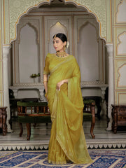Embroidered Crush Saree
