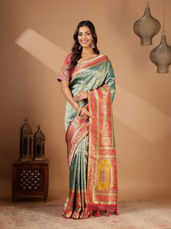 Embroidered Dola Silk Saree