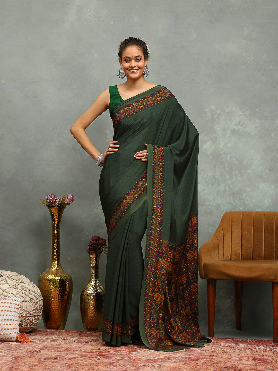 Digital Printed Crepe Saree