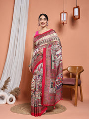 Digital Printed Art Silk Saree