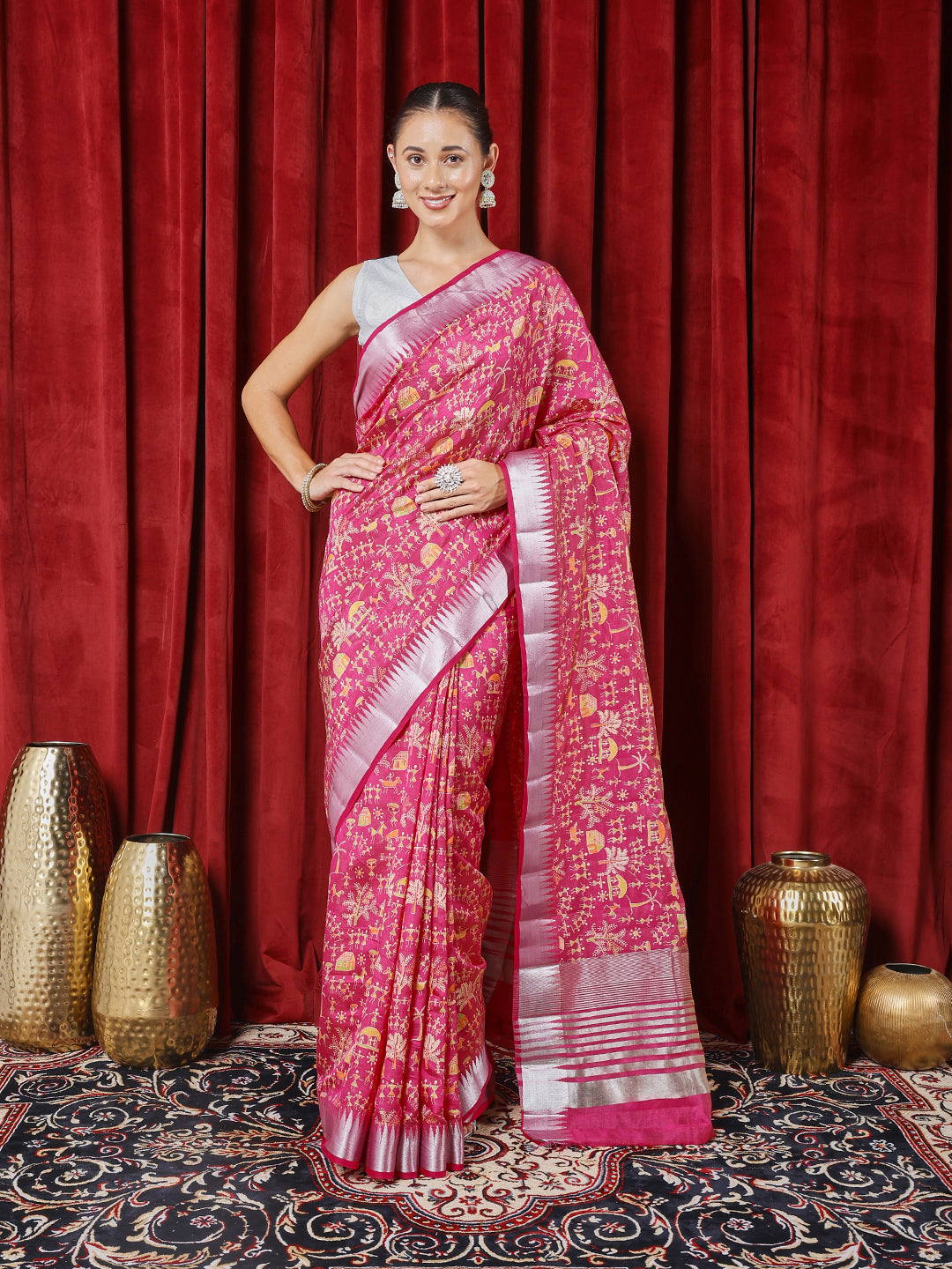 Digital Printed Art Silk Saree