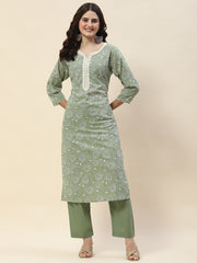 Printed Cotton Kurta Set
