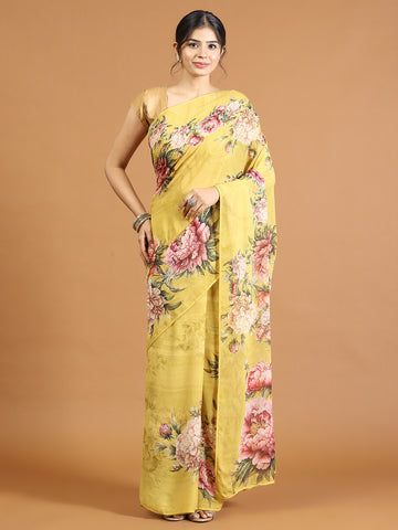 Digital Printed Georgette Saree