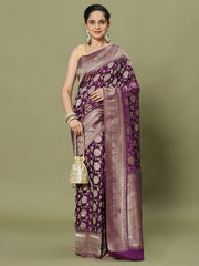 Zari Jaal Woven Crepe Saree