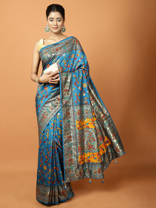 Digital Floral Print Crepe Saree