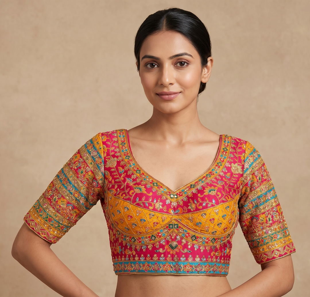 Premium Rani Embroidery Viscose Blouse Piece